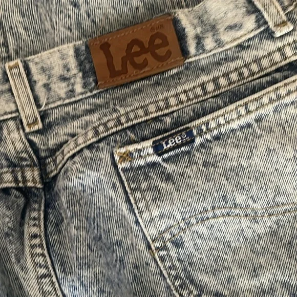 Vintage Lee Acid Wash tapered leg zip ankle high waisted jeans 15 - Picture 7 of 9